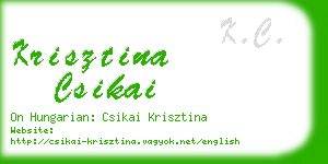 krisztina csikai business card